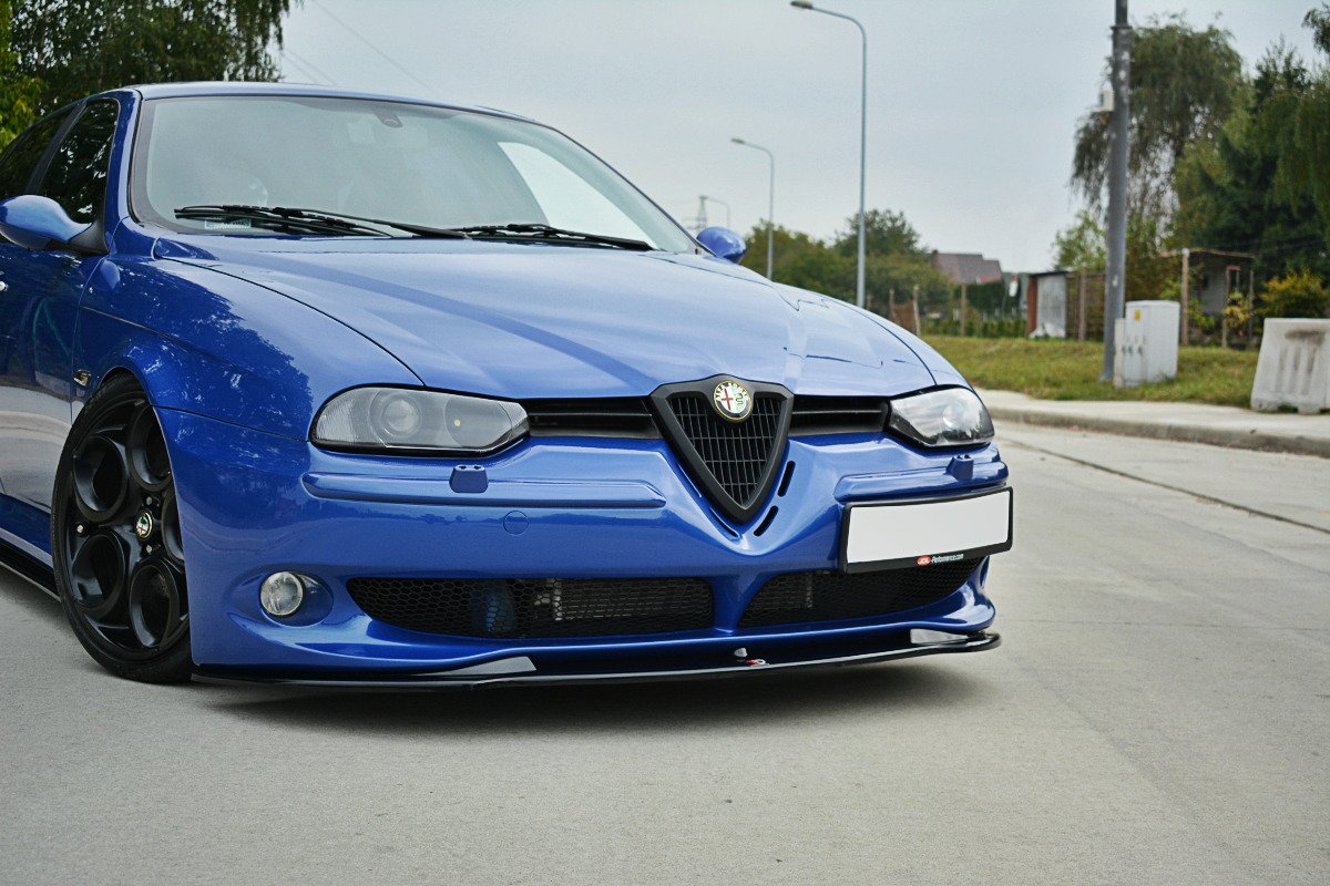 Maxton Design Street+ Spoilerlippe Front Ansatz V.1 passend für ALFA ROMEO 156 GTA schwarz Hochglanz