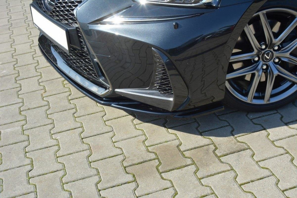 Maxton Design Street+ Spoilerlippe Front Ansatz V.1 passend für Lexus IS Mk3 Facelift F-Sport schwarz Hochglanz