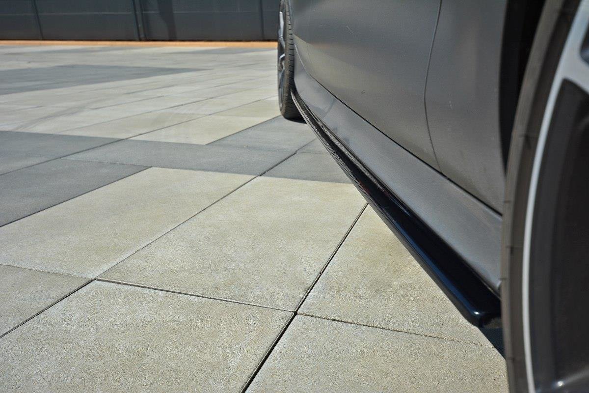 Maxton Design Street+ Seitenschweller Leisten passend für V.1 passend für Audi RS7 C7 schwarz Hochglanz