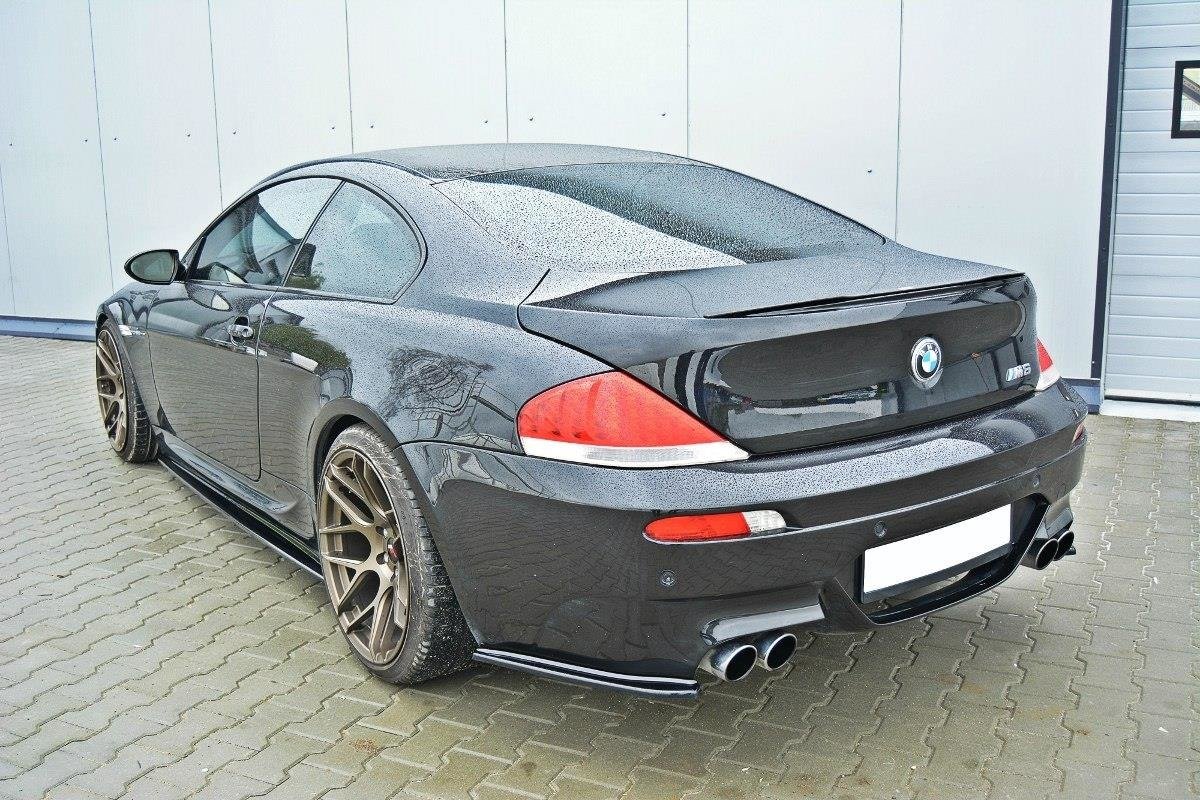 Maxton Design Heck Ansatz Flaps Diffusor passend für BMW M6 E63 schwarz Hochglanz