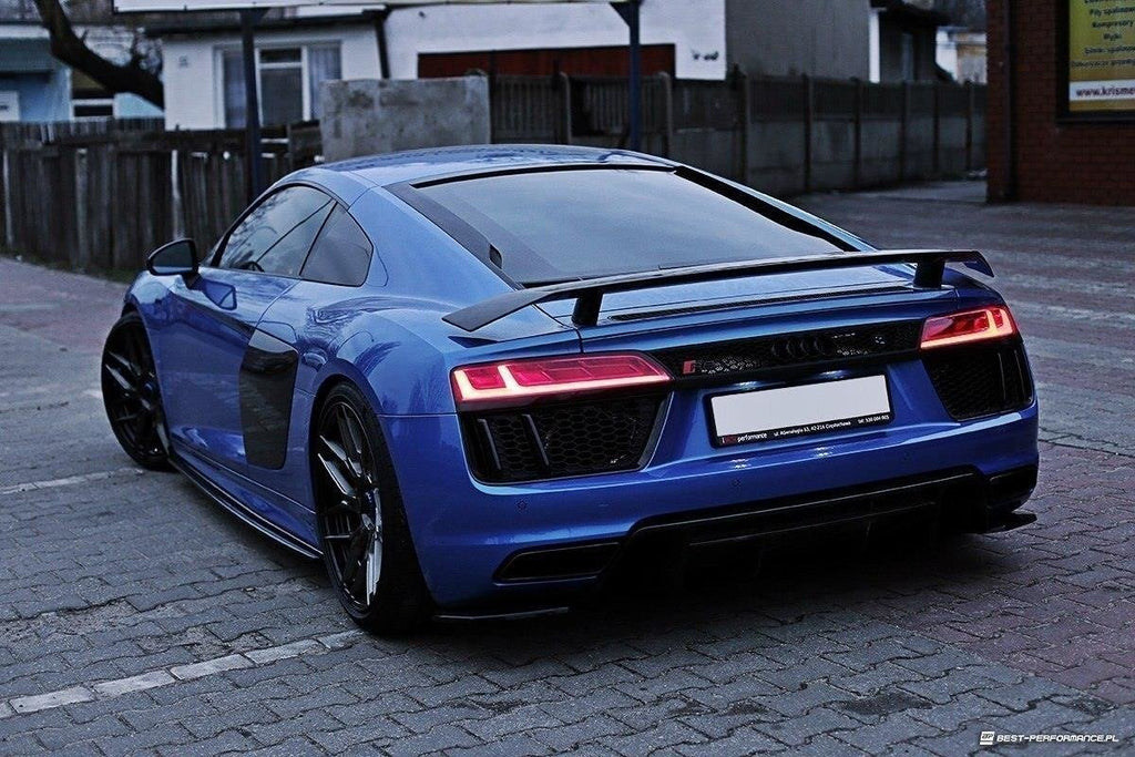 Maxton Design Heck Ansatz Flaps Diffusor passend für Audi R8 Mk.2 schwarz Hochglanz