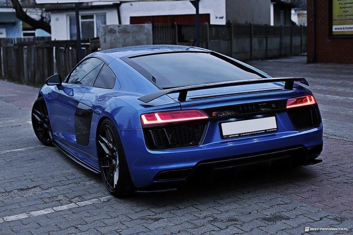 Maxton Design Heck Ansatz Flaps Diffusor passend für Audi R8 Mk.2 schwarz Hochglanz