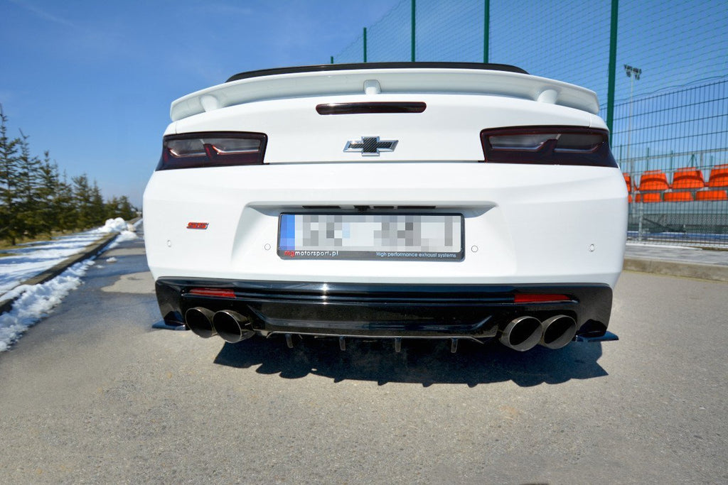Maxton Design Diffusor Heck Ansatz passend für Chevrolet Camaro Phase-I 2SS Coupe Mk6 schwarz Hochglanz