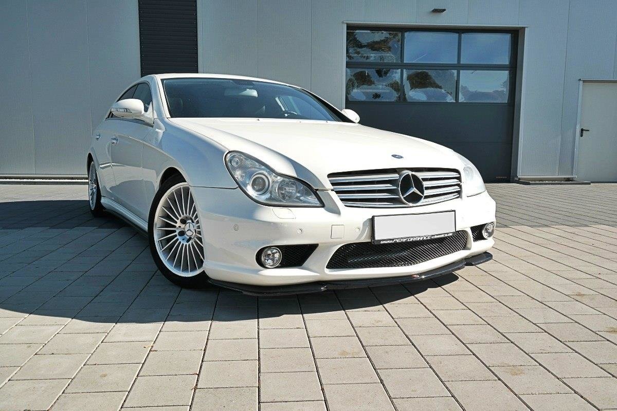 Maxton Design Street+ Spoilerlippe Front Ansatz V.1 passend für Mercedes CLS C219 55AMG schwarz Hochglanz
