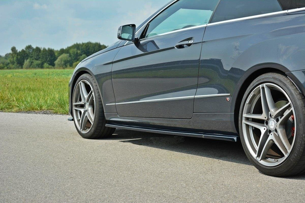 Maxton Design Street+ Seitenschweller Leisten passend für Mercedes -Benz E Coupe / Cabrio C207 Facelift / A207 Facelit schwarz Hochglanz