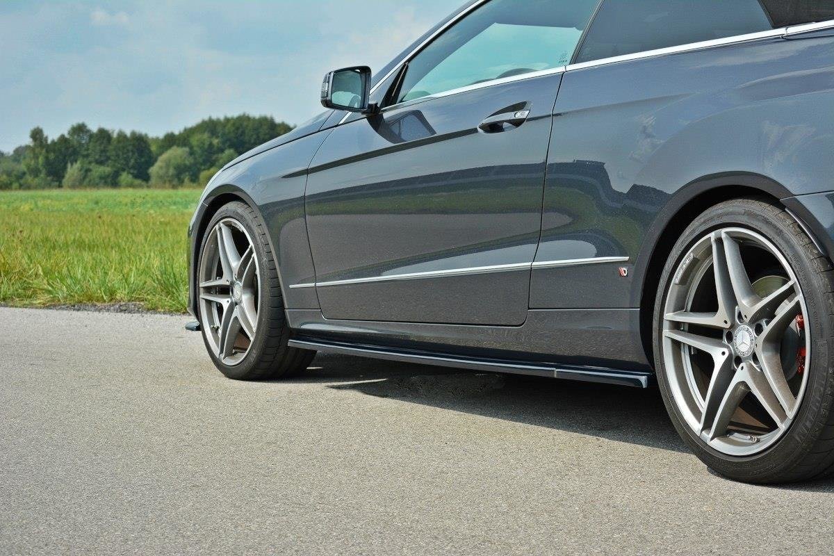 Maxton Design Street+ Seitenschweller Leisten passend für Mercedes -Benz E Coupe / Cabrio C207 Facelift / A207 Facelit schwarz Hochglanz