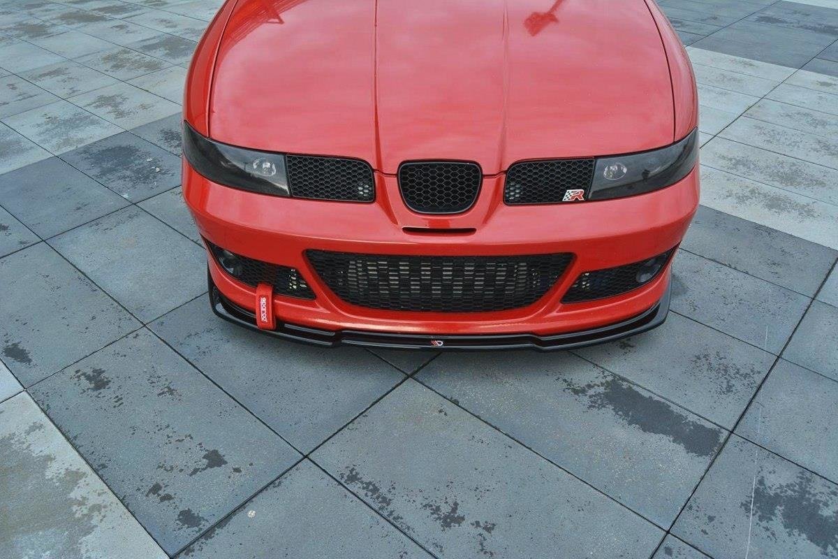 Maxton Design Street+ Spoilerlippe Front Ansatz passend für v.1 Seat Leon Mk1 Cupra schwarz Hochglanz