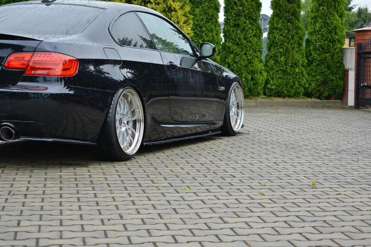 Maxton Design Street+ Seitenschweller Leisten passend für BMW 3er E92 M Paket FACELIFT schwarz Hochglanz