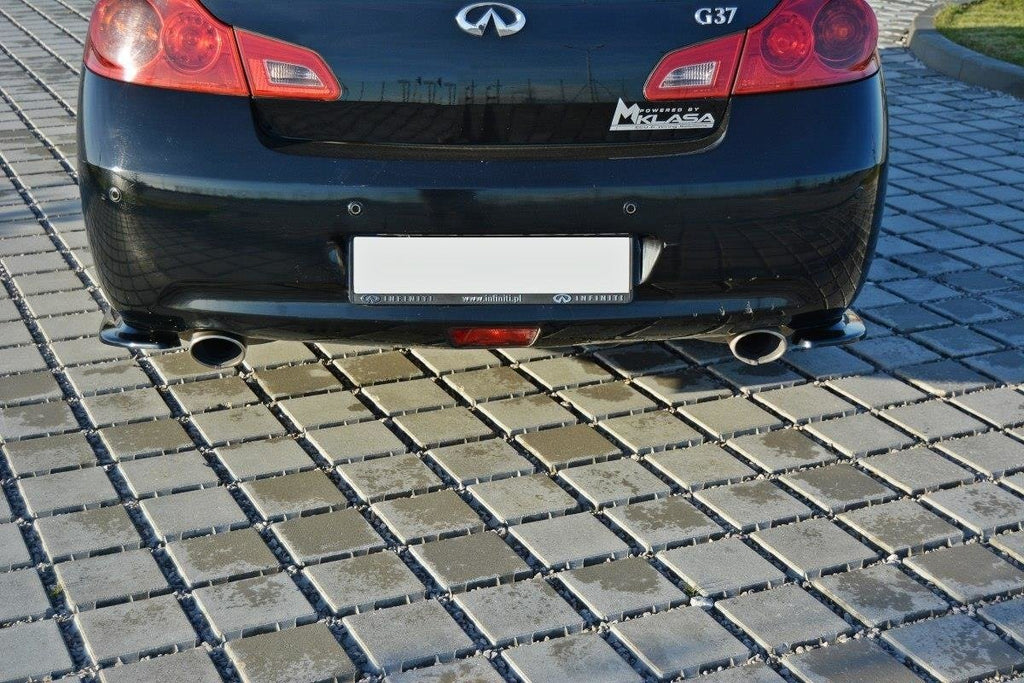 Maxton Design Heck Ansatz Flaps Diffusor passend für Infiniti G37 Limousine schwarz Hochglanz