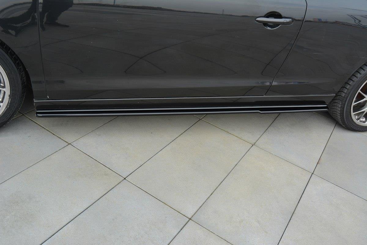 Maxton Design Street+ Seitenschweller Leisten passend für Renault Laguna Coupe Mk3 schwarz Hochglanz