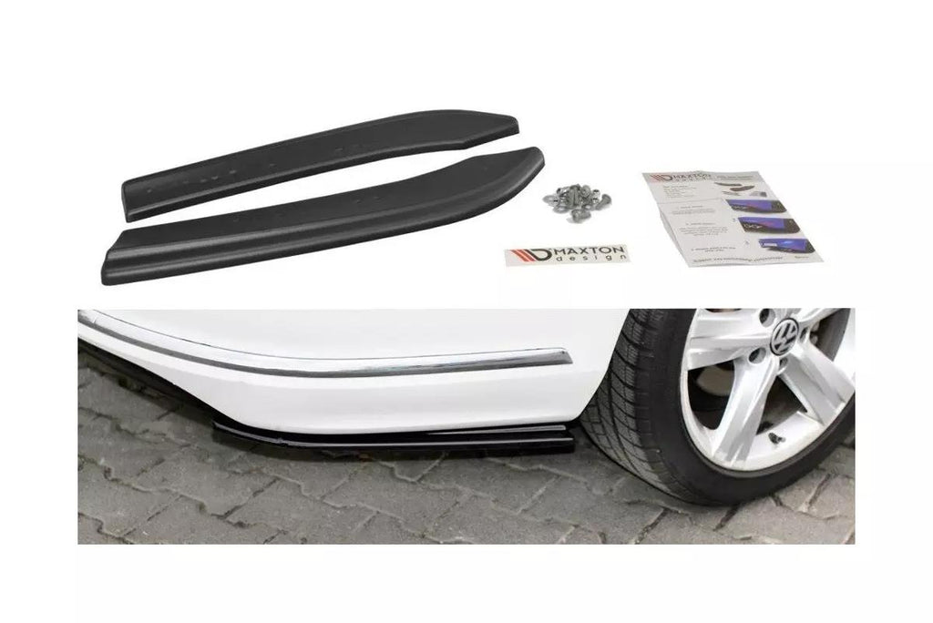 Maxton Design Heck Ansatz Flaps Diffusor passend für VW Passat R-Line B7 Variant schwarz Hochglanz