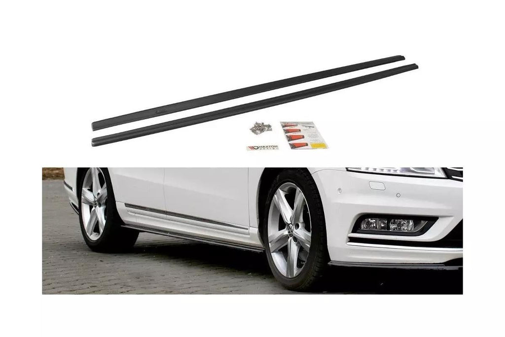 Maxton Design Street+ Seitenschweller Leisten passend für VW Passat R-Line B7 schwarz Hochglanz