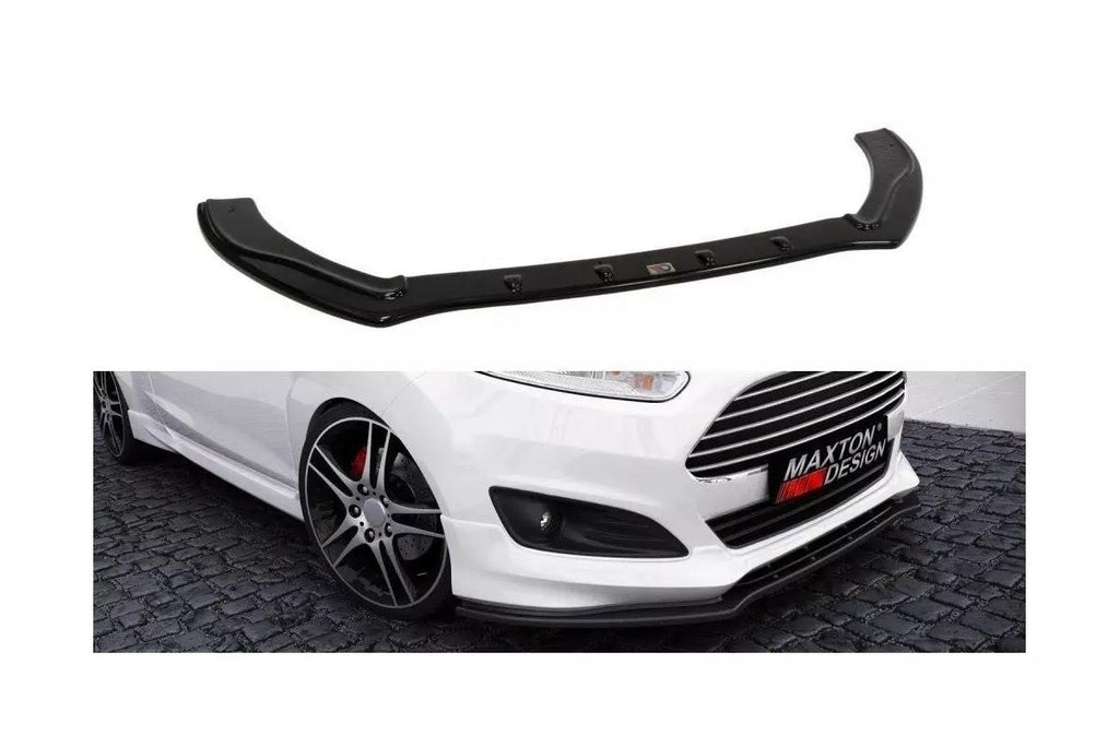 Maxton Design Street+ Spoilerlippe Front Ansatz passend für Ford Fiesta ST-Line Mk7 FL schwarz Hochglanz