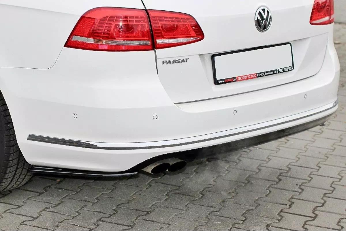 Maxton Design Heck Ansatz Flaps Diffusor passend für VW Passat R-Line B7 Variant schwarz Hochglanz