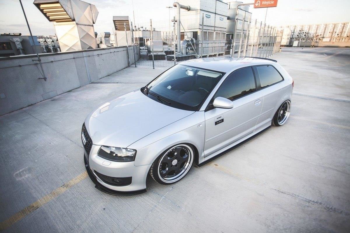 Maxton Design Street+ Spoilerlippe Front Ansatz passend für Audi S3 8P schwarz Hochglanz