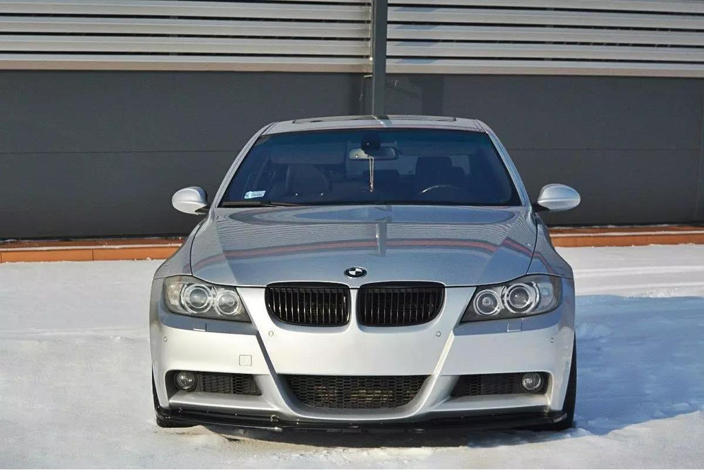 Maxton Design Street+ Spoilerlippe Front Ansatz V.1 passend für BMW 3er E90 M Paket schwarz Hochglanz