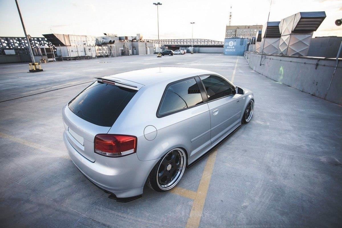 Maxton Design Heck Ansatz Flaps Diffusor passend für Audi S3 8P / S3 8P FL schwarz Hochglanz