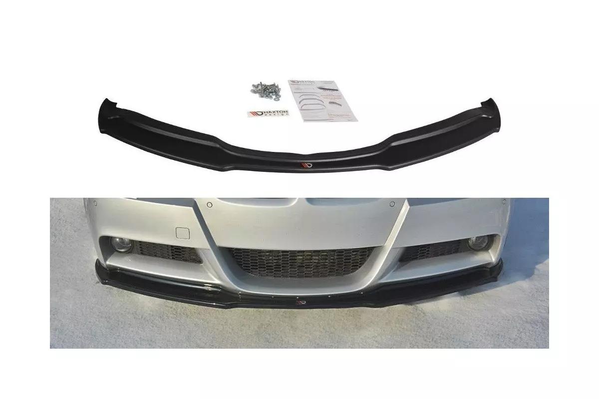 Maxton Design Street+ Spoilerlippe Front Ansatz V.1 passend für BMW 3er E90 M Paket schwarz Hochglanz