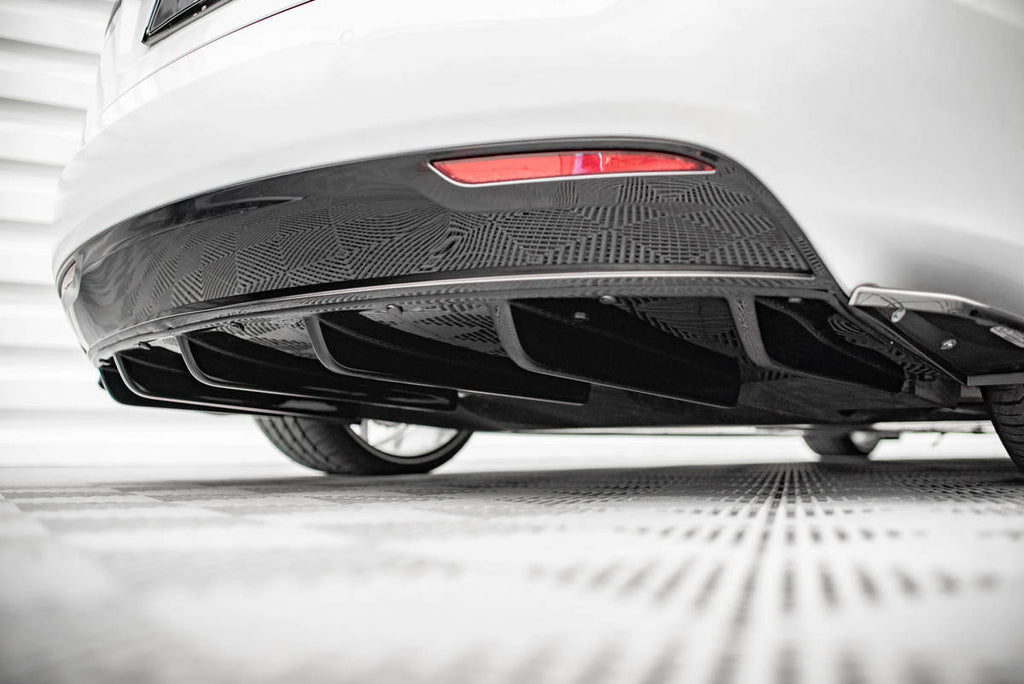 Maxton Design Diffusor Heck Ansatz passend für Tesla Model S Facelift schwarz Hochglanz