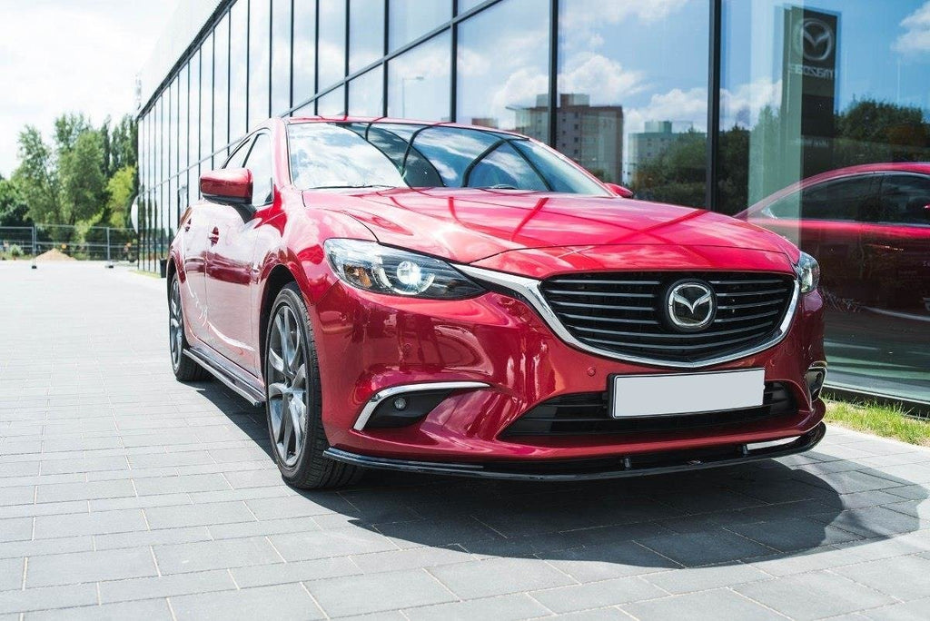 Maxton Design Street+ Spoilerlippe Front Ansatz V.1 passend für Mazda 6 GJ (Mk3) Facelift schwarz Hochglanz