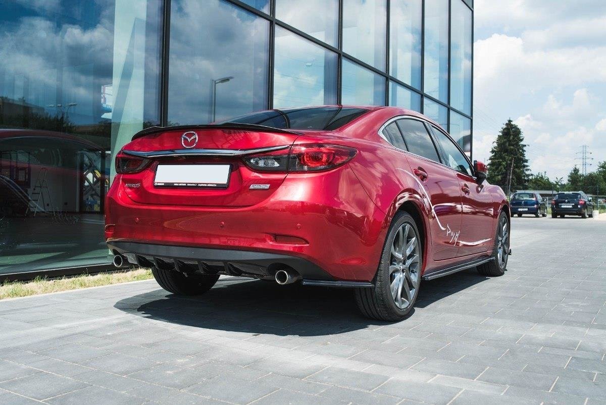 Maxton Design Diffusor Heck Ansatz passend für Mazda 6 GJ (Mk3) Facelift schwarz Hochglanz