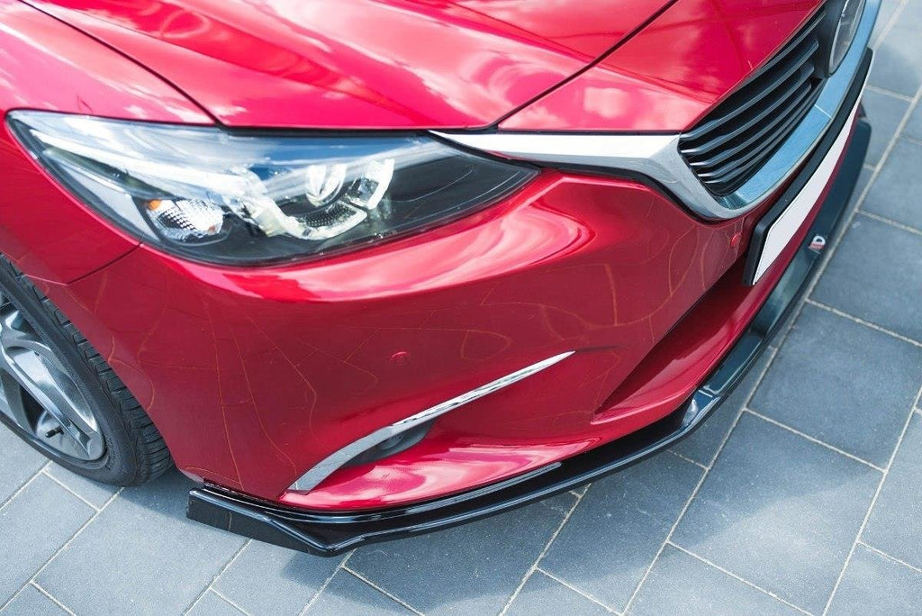 Maxton Design Street+ Spoilerlippe Front Ansatz V.2 passend für Mazda 6 GJ (Mk3) Facelift schwarz Hochglanz