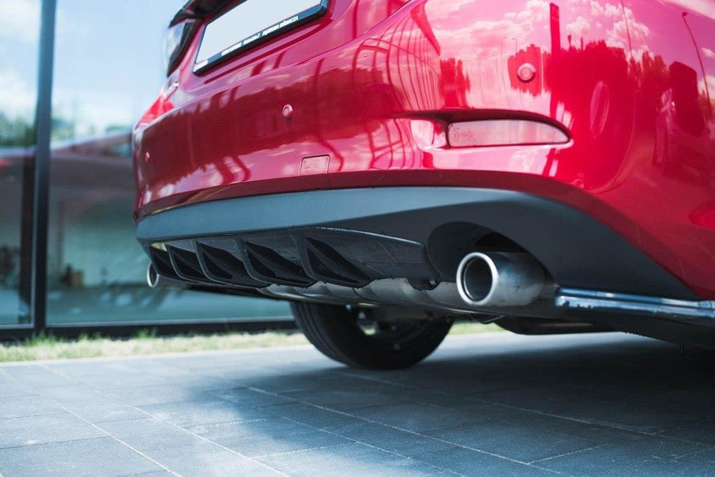 Maxton Design Diffusor Heck Ansatz passend für Mazda 6 GJ (Mk3) Facelift schwarz Hochglanz