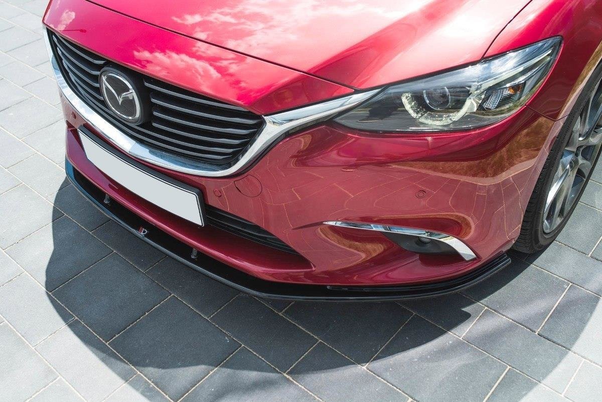 Maxton Design Street+ Spoilerlippe Front Ansatz V.1 passend für Mazda 6 GJ (Mk3) Facelift schwarz Hochglanz