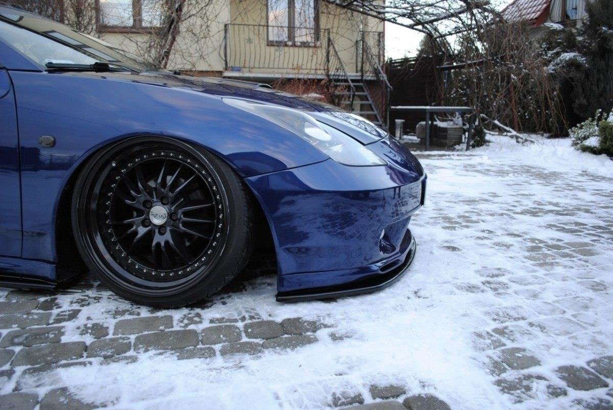Maxton Design Street+ Spoilerlippe Front Ansatz passend für TOYOTA CELICA T23 TS vor Facelift schwarz Hochglanz