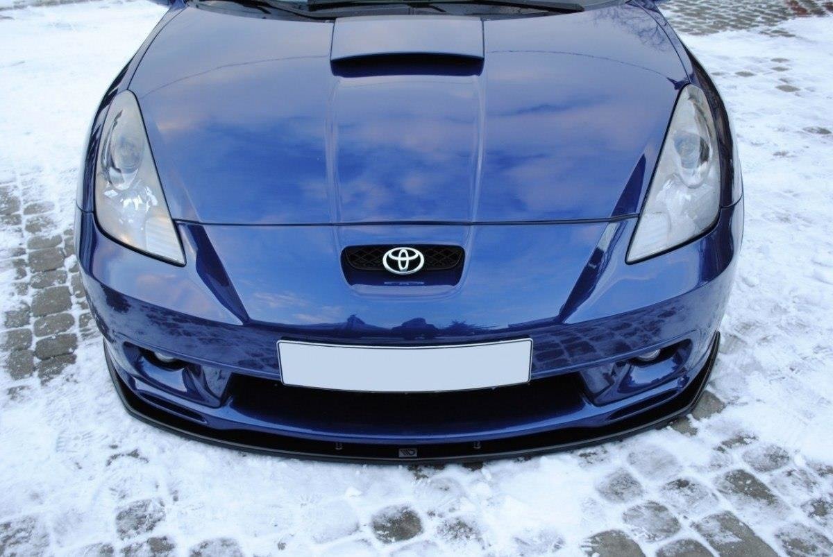 Maxton Design Street+ Spoilerlippe Front Ansatz passend für TOYOTA CELICA T23 TS vor Facelift schwarz Hochglanz