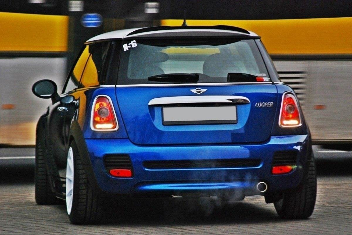 Maxton Design Spoiler CAP V.1 passend für MINI COOPER R56 schwarz Hochglanz