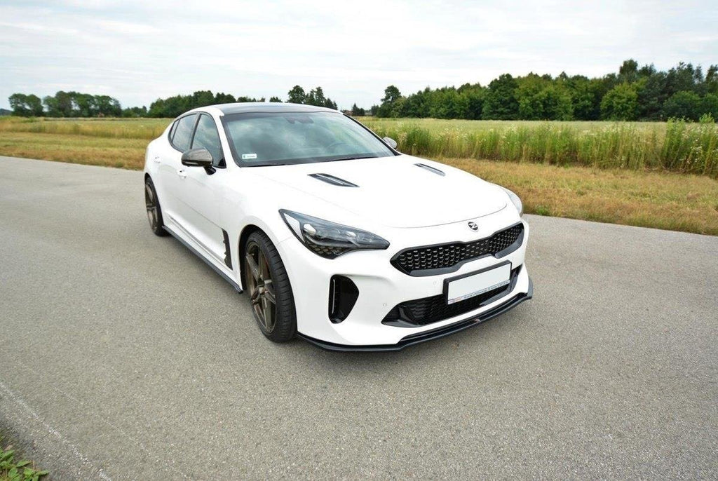 Maxton Design Street+ Spoilerlippe Front Ansatz V.2 passend für Kia Stinger GT / GT-Line / Standard Mk1 schwarz Hochglanz