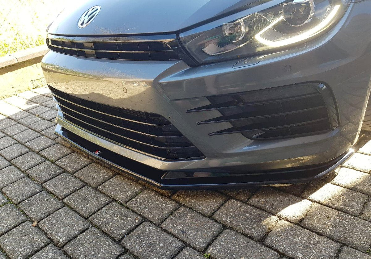 Maxton Design Street+ Spoilerlippe Front Ansatz V.1 passend für VOLKSWAGEN SCIROCCO MK.3 R FACELIFT schwarz Hochglanz