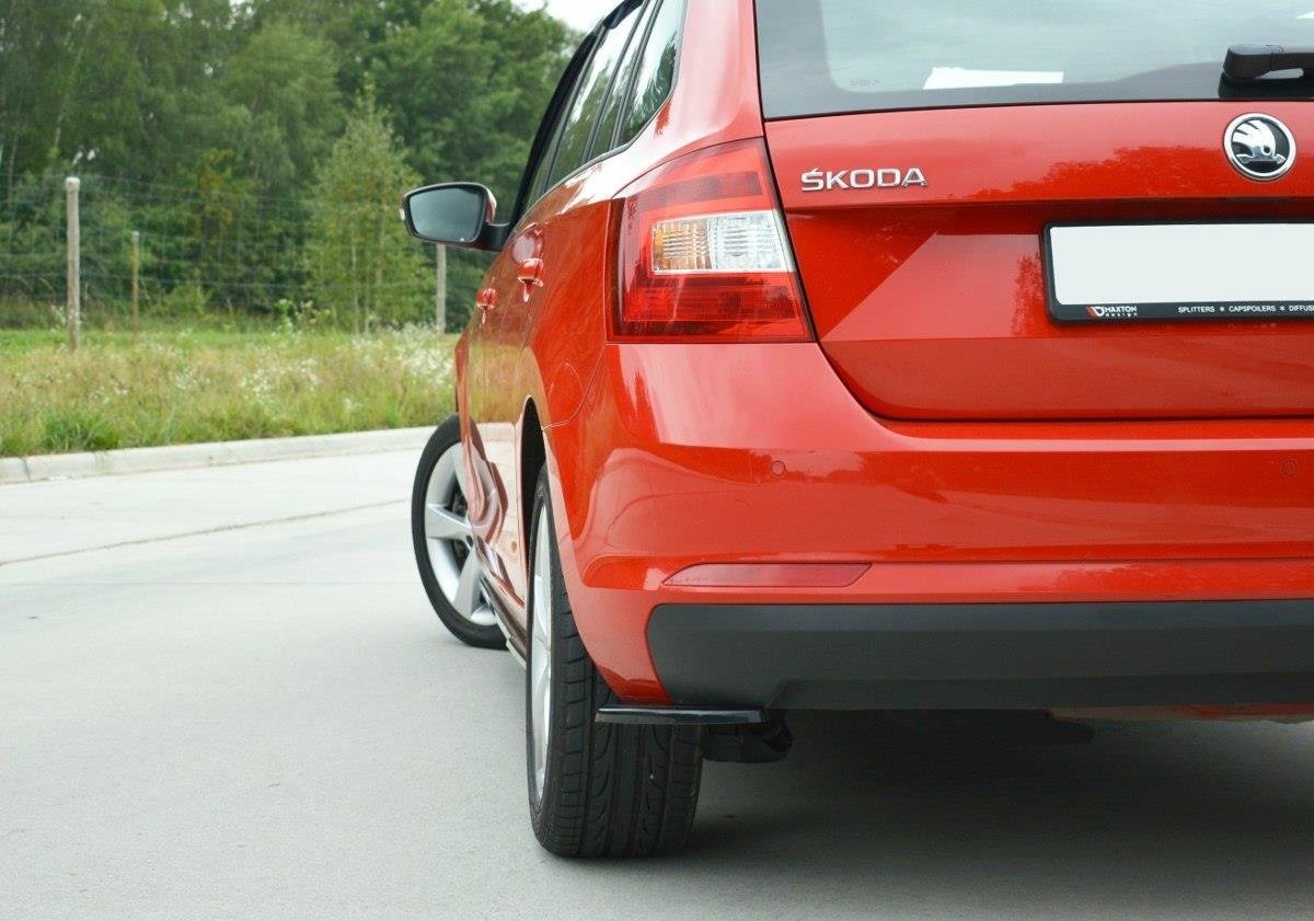 Maxton Design Heck Ansatz Flaps Diffusor passend für Skoda Rapid Spaceback schwarz Hochglanz