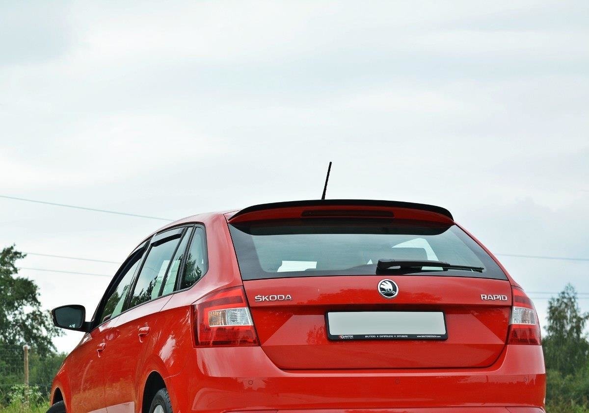 Maxton Design Spoiler CAP passend für Skoda Rapid Spaceback schwarz Hochglanz