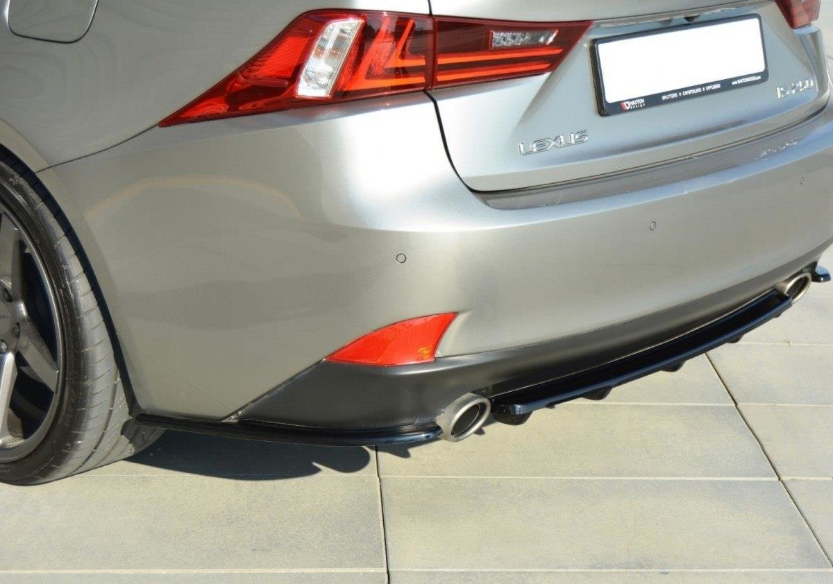 Maxton Design Heck Ansatz Flaps Diffusor passend für Lexus IS Mk3 T schwarz Hochglanz