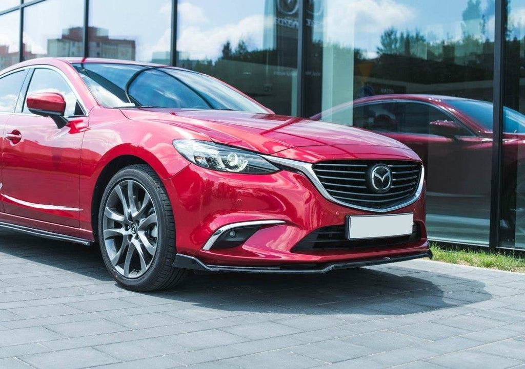 Maxton Design Street+ Spoilerlippe Front Ansatz V.2 passend für Mazda 6 GJ (Mk3) Facelift schwarz Hochglanz