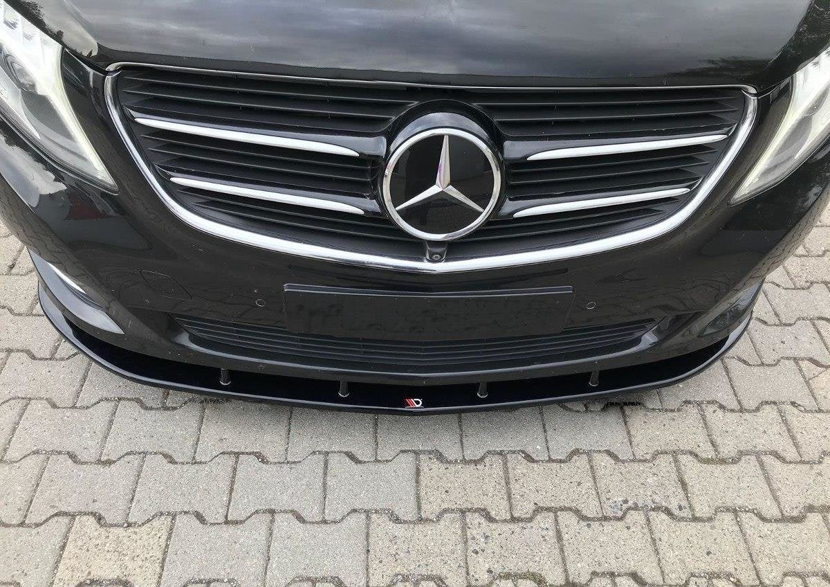 Maxton Design Street+ Spoilerlippe Front Ansatz V.2 passend für Mercedes-Benz V-Klasse W447 schwarz Hochglanz