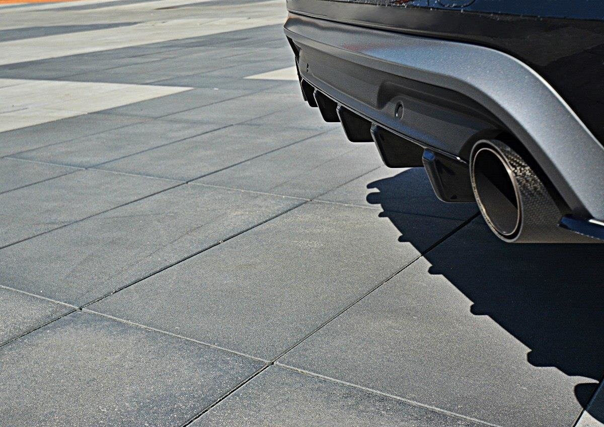Maxton Design Diffusor Heck Ansatz passend für Volvo V60 Polestar Facelift schwarz Hochglanz
