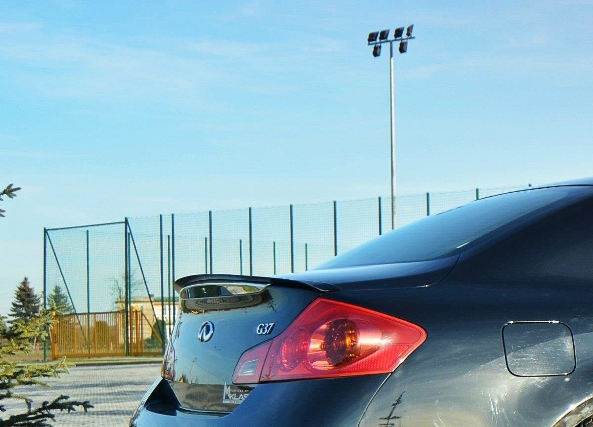 Maxton Design Spoiler CAP passend für Infiniti G37 Limousine schwarz Hochglanz