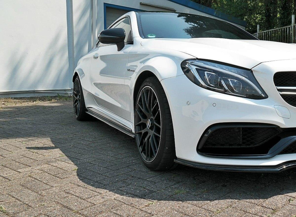 Maxton Design Street+ Seitenschweller Leisten passend für Mercedes C-Klasse C205 63 AMG Coupe schwarz Hochglanz