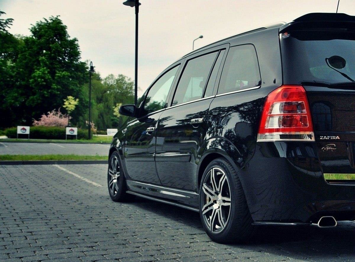Maxton Design Street+ Seitenschweller Leisten passend für OPEL ZAFIRA B OPC schwarz Hochglanz