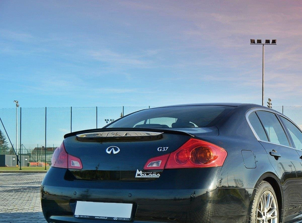 Maxton Design Spoiler CAP passend für Infiniti G37 Limousine schwarz Hochglanz
