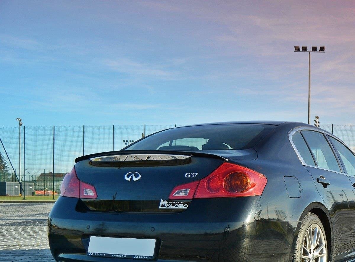 Maxton Design Spoiler CAP passend für Infiniti G37 Limousine schwarz Hochglanz
