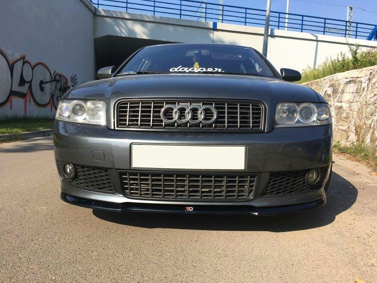 Maxton Design Street+ Spoilerlippe Front Ansatz V.1 passend für Audi A4 S-Line B6 schwarz Hochglanz
