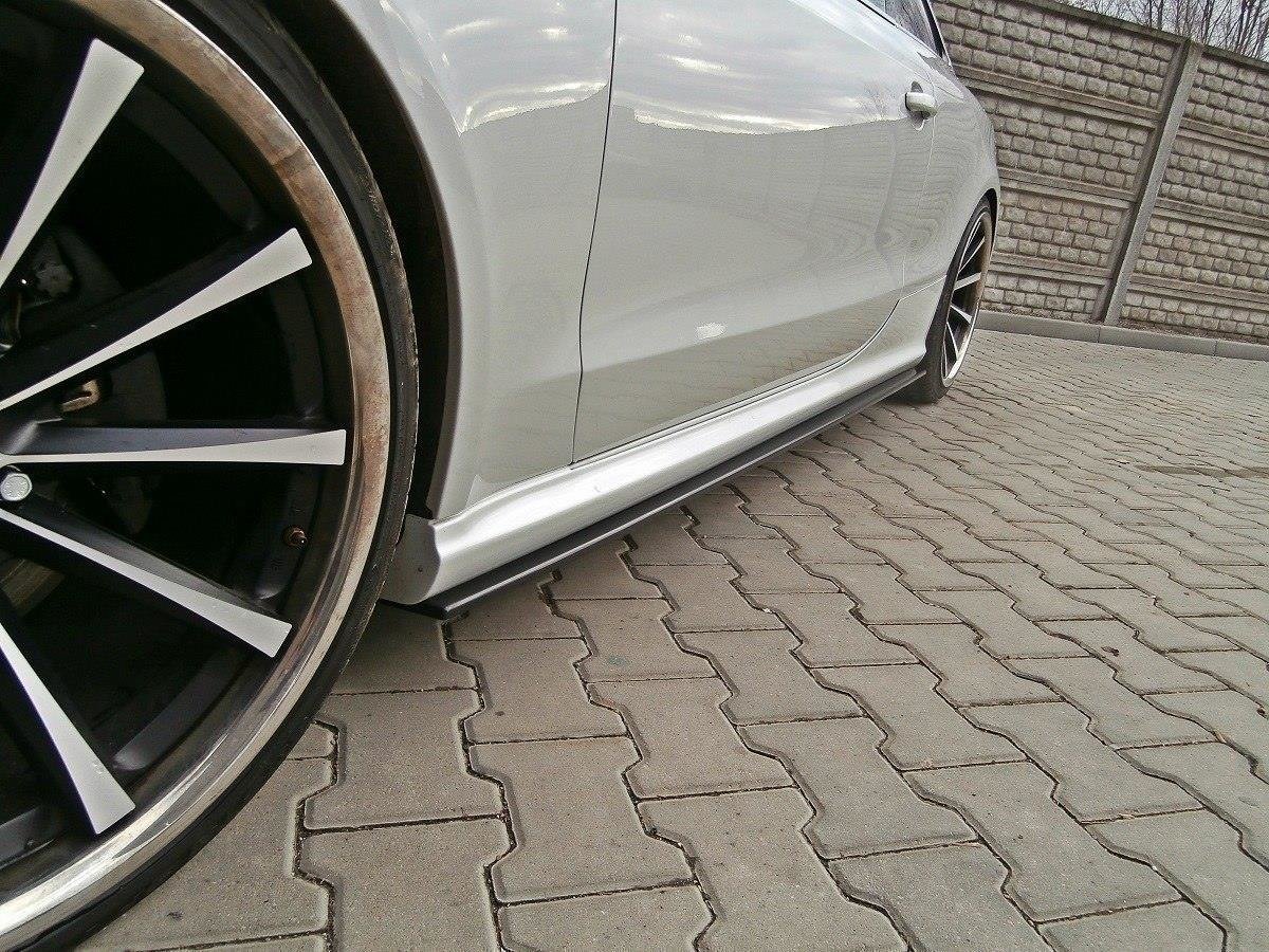 Maxton Design Street+ Seitenschweller Leisten passend für Audi RS5 8T / 8T FL schwarz Hochglanz