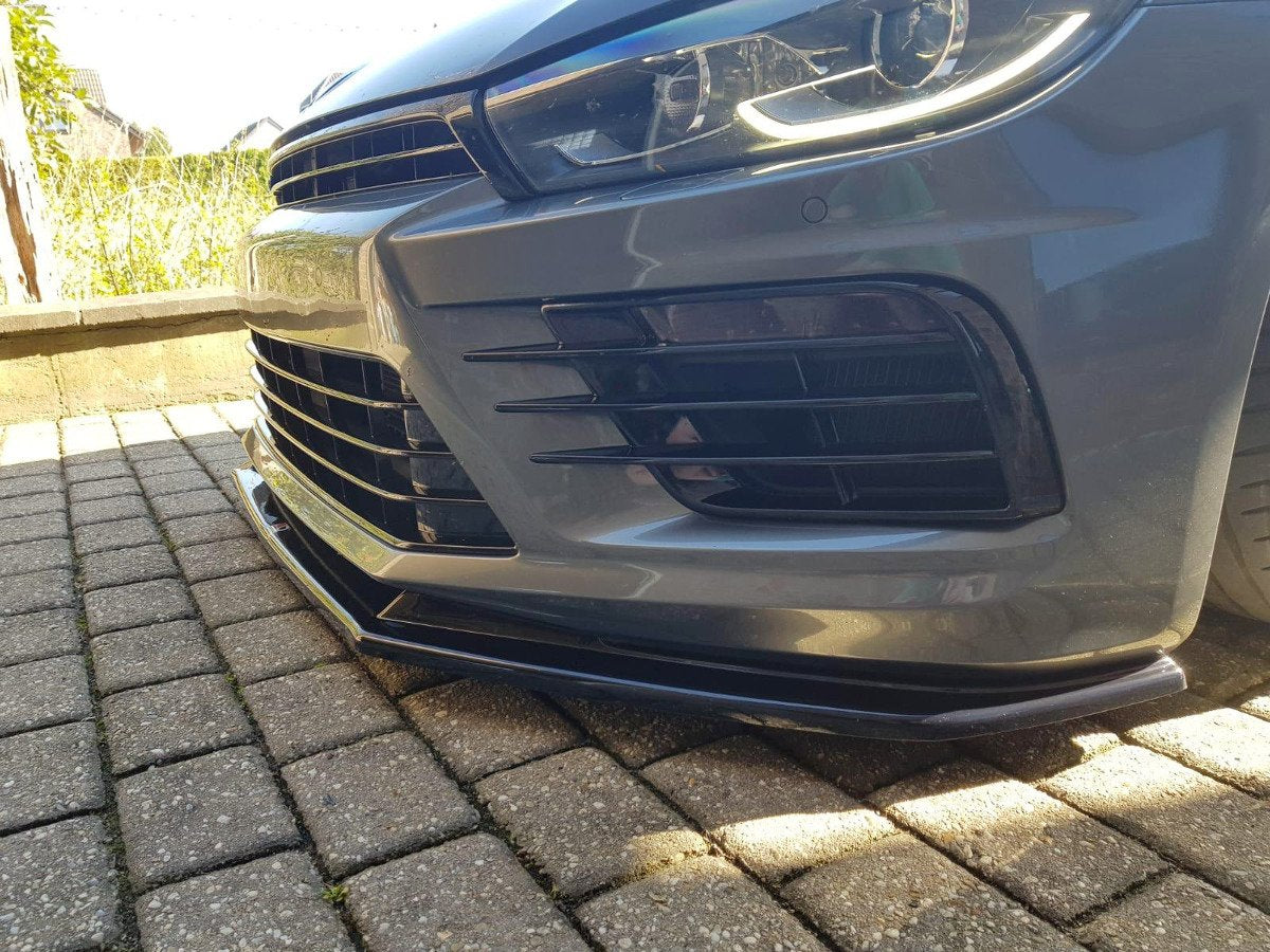 Maxton Design Street+ Spoilerlippe Front Ansatz V.1 passend für VOLKSWAGEN SCIROCCO MK.3 R FACELIFT schwarz Hochglanz