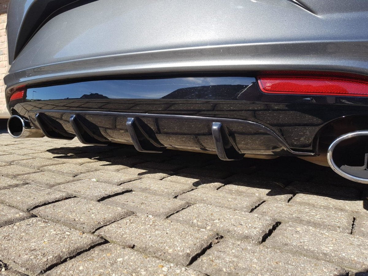 Maxton Design Diffusor Heck Ansatz passend für VW Scirocco R Mk3 Facelift schwarz Hochglanz