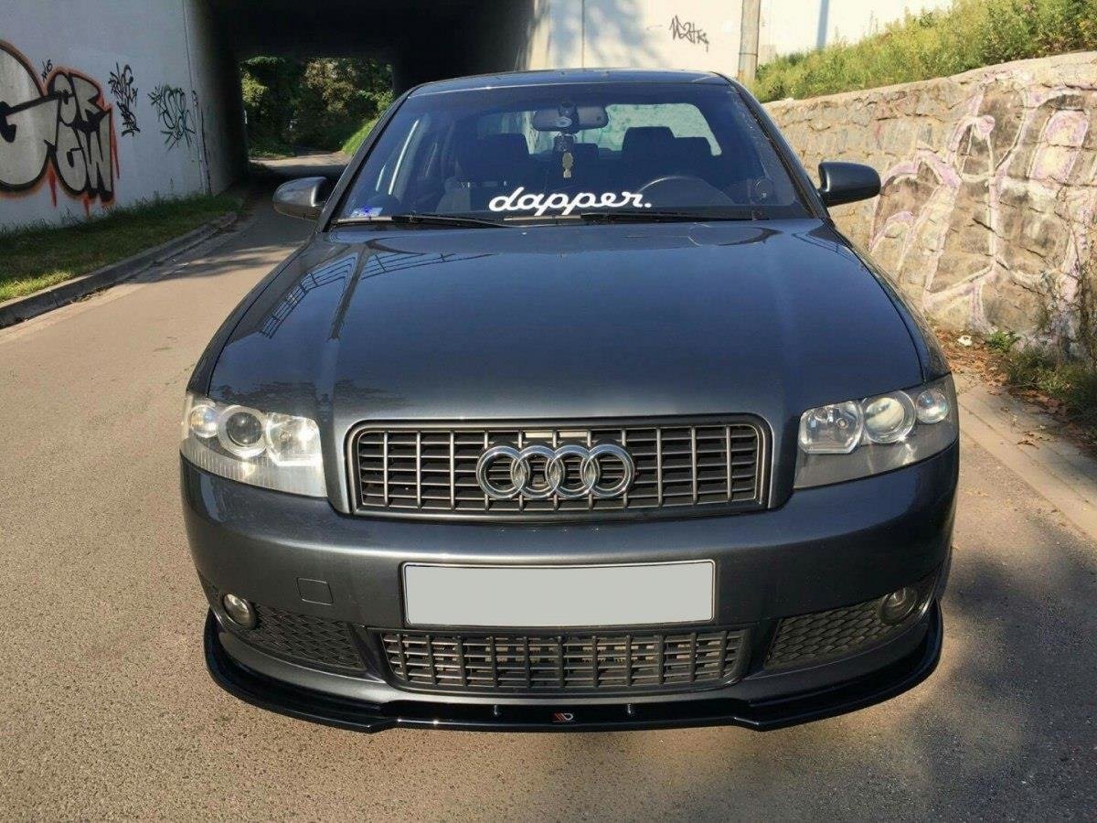 Maxton Design Street+ Spoilerlippe Front Ansatz V.2 passend für Audi A4 S-Line B6 schwarz Hochglanz