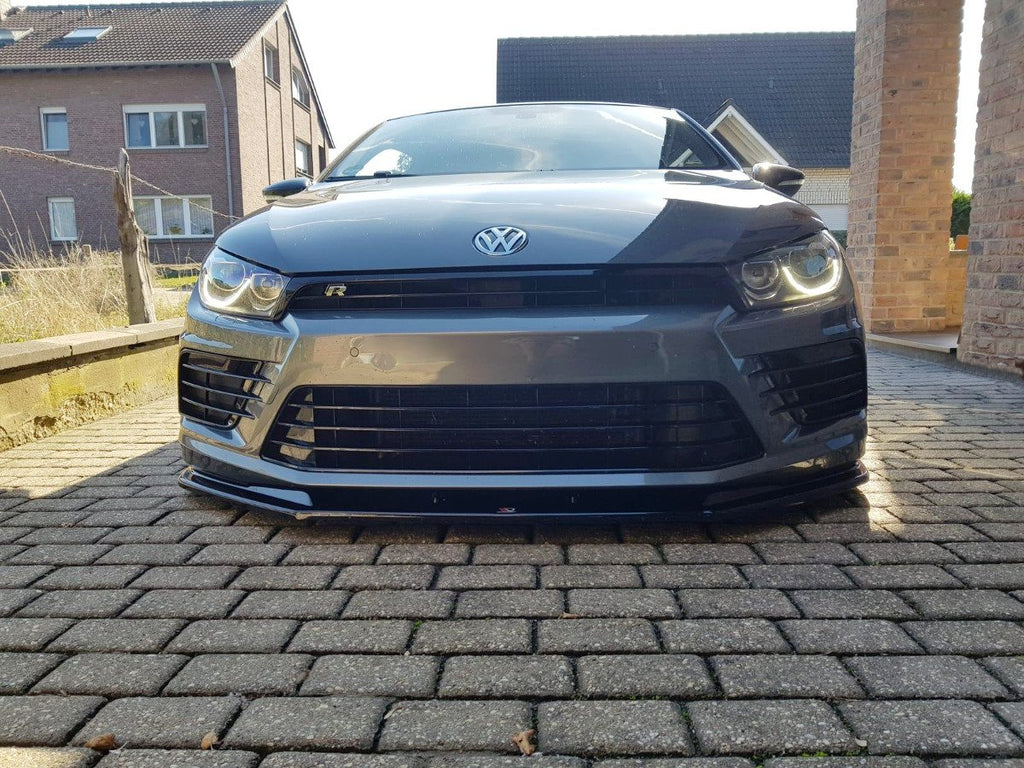 Maxton Design Street+ Spoilerlippe Front Ansatz V.1 passend für VOLKSWAGEN SCIROCCO MK.3 R FACELIFT schwarz Hochglanz